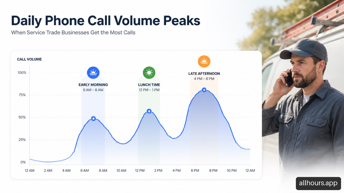 Chart depicting daily inbound call volume trends for local service providers.